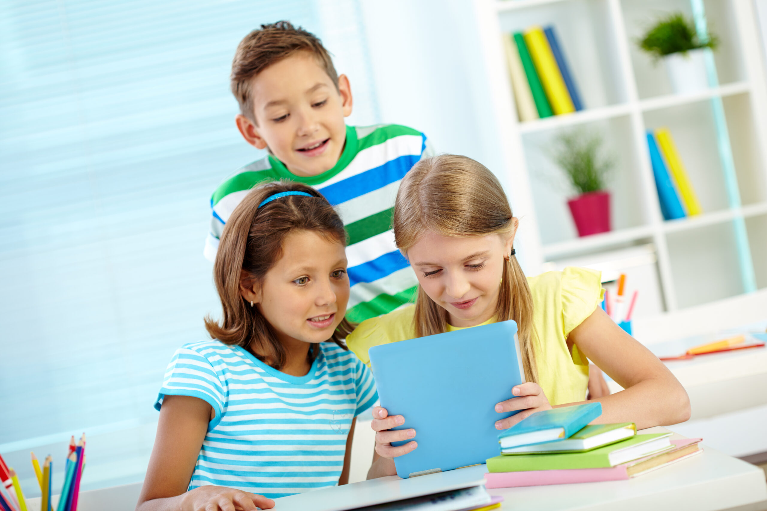Children with touchpad